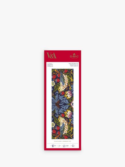 DMC Strawberry Thief Bookmark Cross Stitch Kit - view 2, Multi