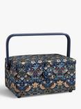 John Lewis William Morris Strawberry Thief Print Medium Rectangular Sewing Basket, Navy