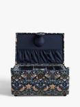 John Lewis William Morris Strawberry Thief Print Medium Rectangular Sewing Basket, Navy