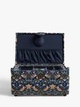 John Lewis William Morris Strawberry Thief Print Medium Rectangular Sewing Basket, Navy