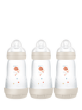 MAM Easy Start Anti-Colic Self-Sterilising Baby Bottle 260ml, Pack of 3, Cotton White