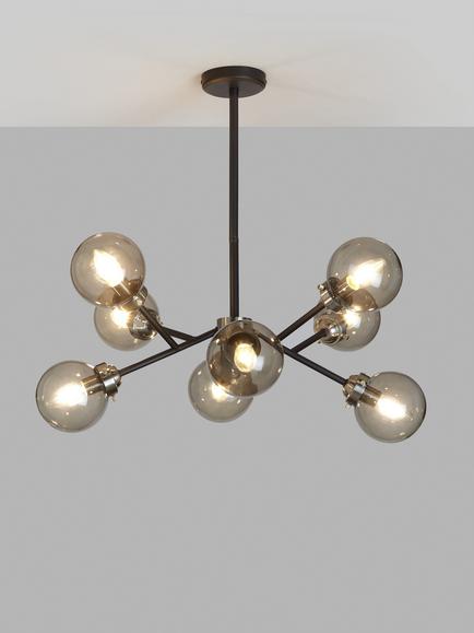 John Lewis Orb Multi Armed Ceiling Light, Smoke