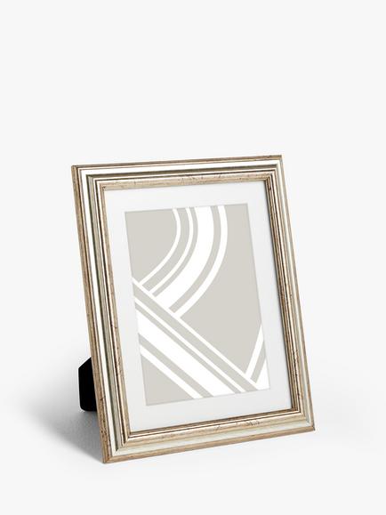 John Lewis Ribbed Photo Frame & Mount, Champagne, Champagne