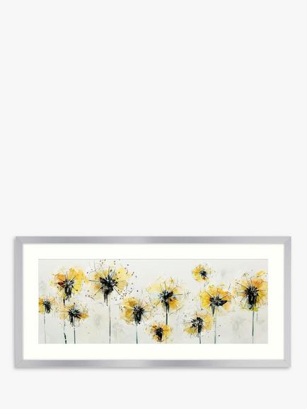 John Lewis Green Lili 'Fields Of Gold' Framed Print & Mount, 49.5 x 104.5cm, Yellow/Multi, Yellow/Multi