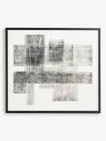 John Lewis 'Blackout' Hand Painted Textured Monochrome Abstract Framed Canvas, 90 x 100cm, Black/White