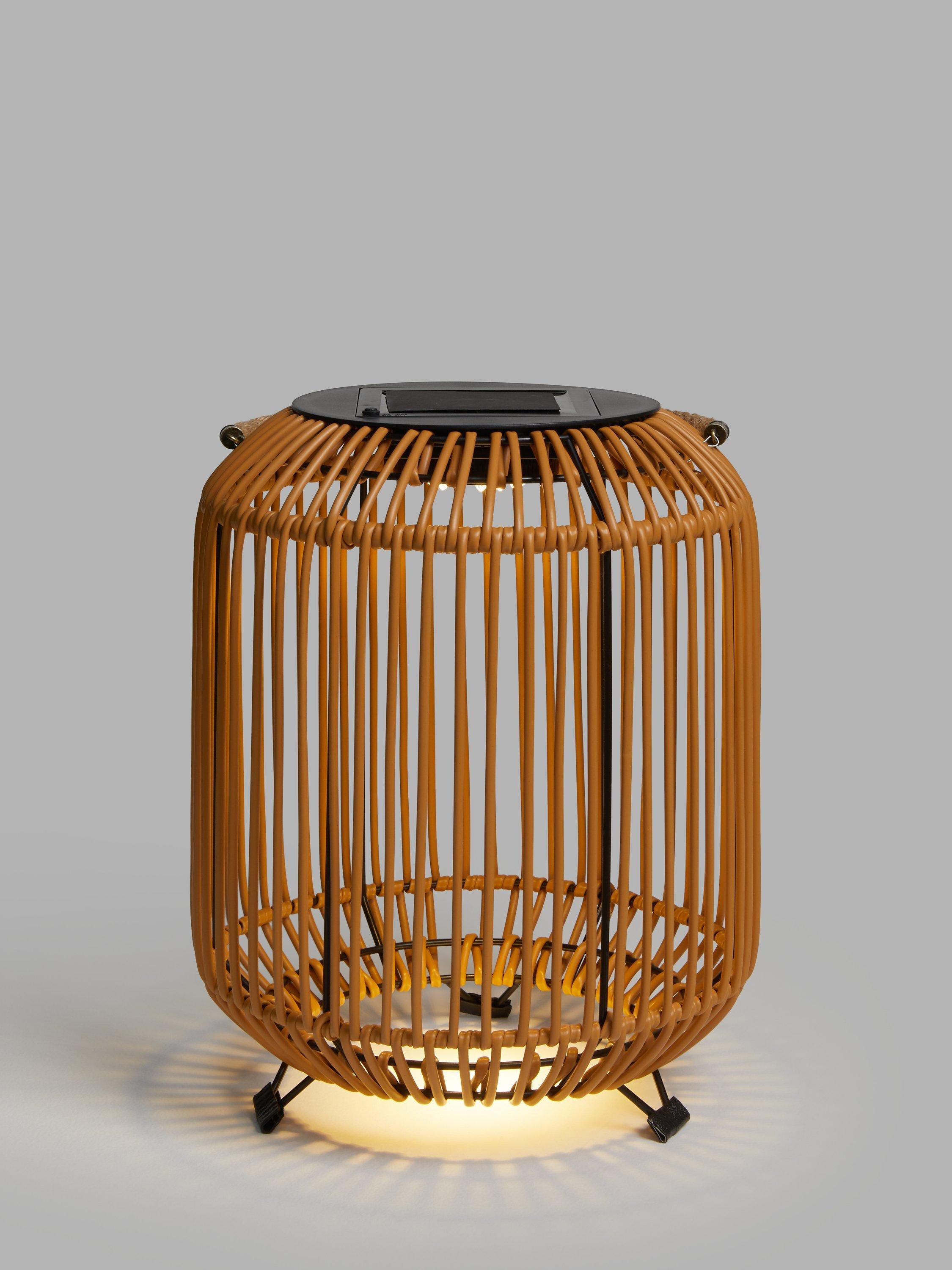 John Lewis Rattan Solar Powered Garden Lantern, Small, Natural