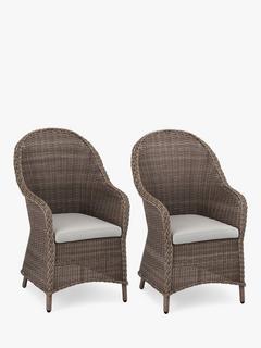 John Lewis Rye Garden Dining Armchairs, Set of 2, Natural
