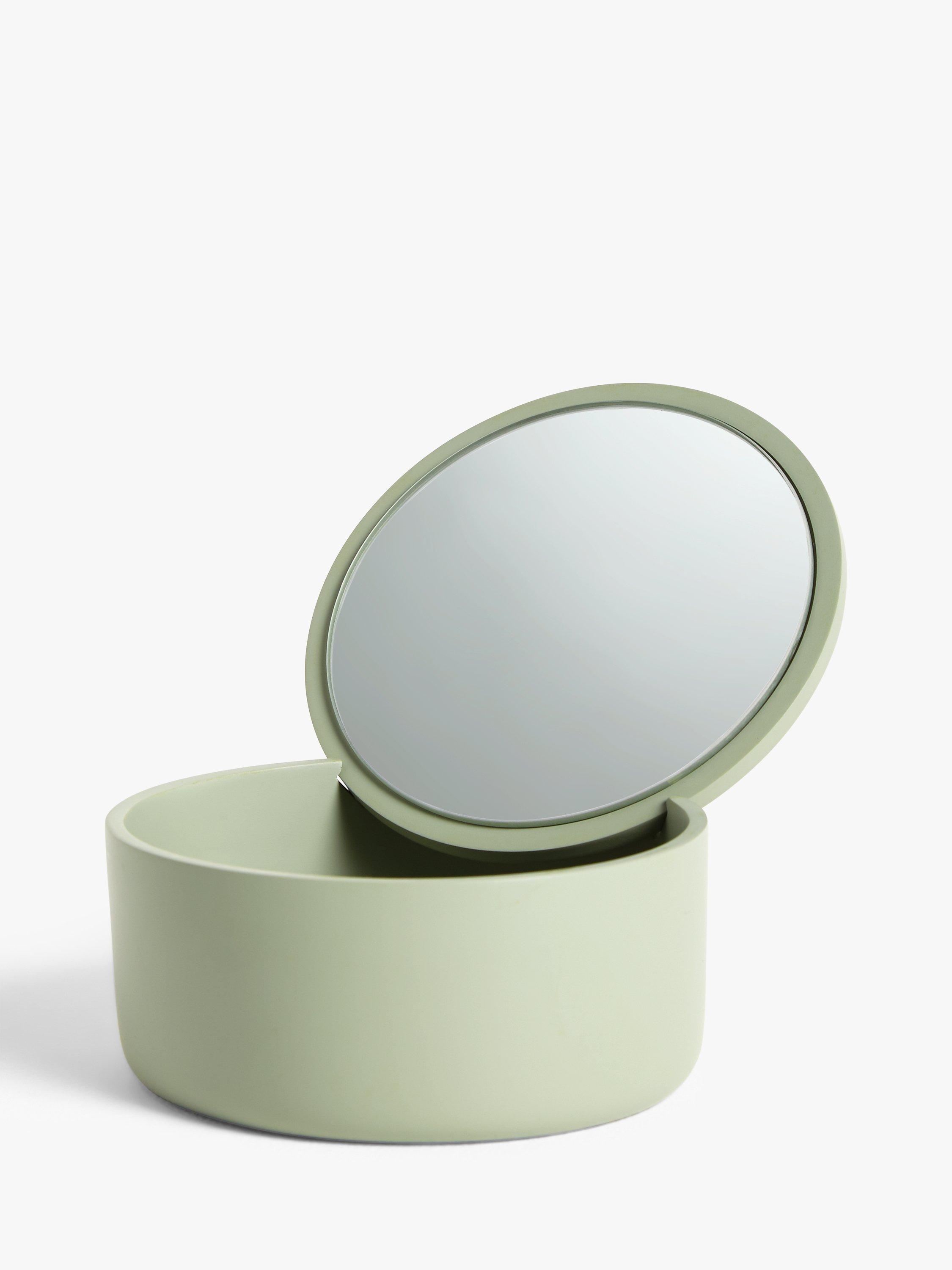 John Lewis Round Foldaway Jewellery Box with Mirror