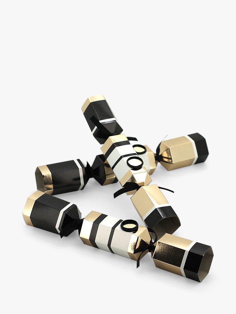 Crackertoa Luxury Christmas Crackers, Pack of 6, Black / Gold