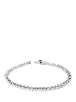 E.W Adams 18ct White Gold Diamond Tennis Bracelet, Silver