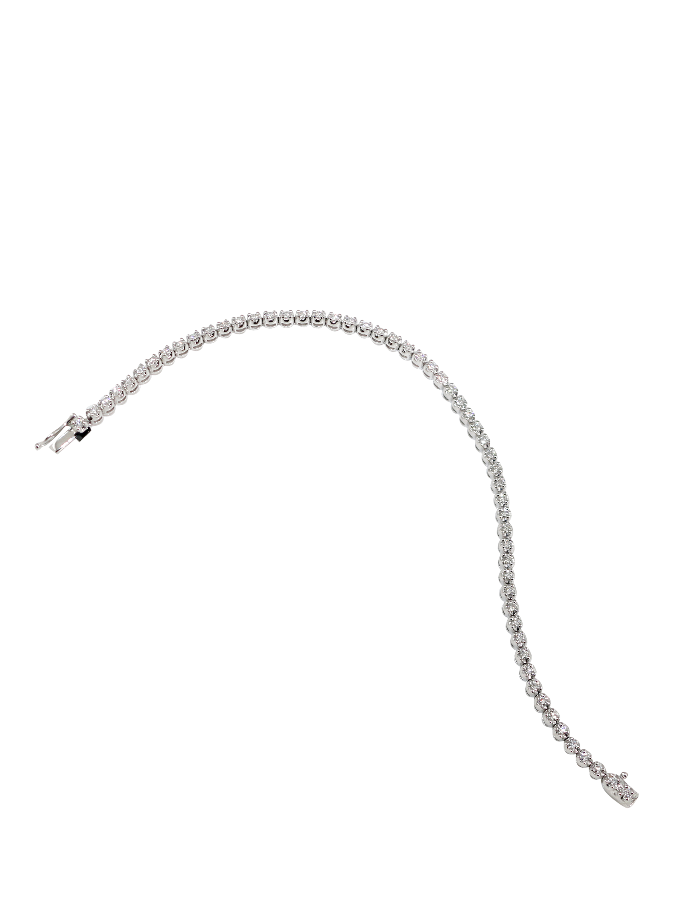 Product image 2 of 5, which shows E.W Adams 18ct White Gold Diamond Tennis Bracelet