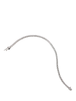 E.W Adams 18ct White Gold Diamond Tennis Bracelet - view 2, Silver