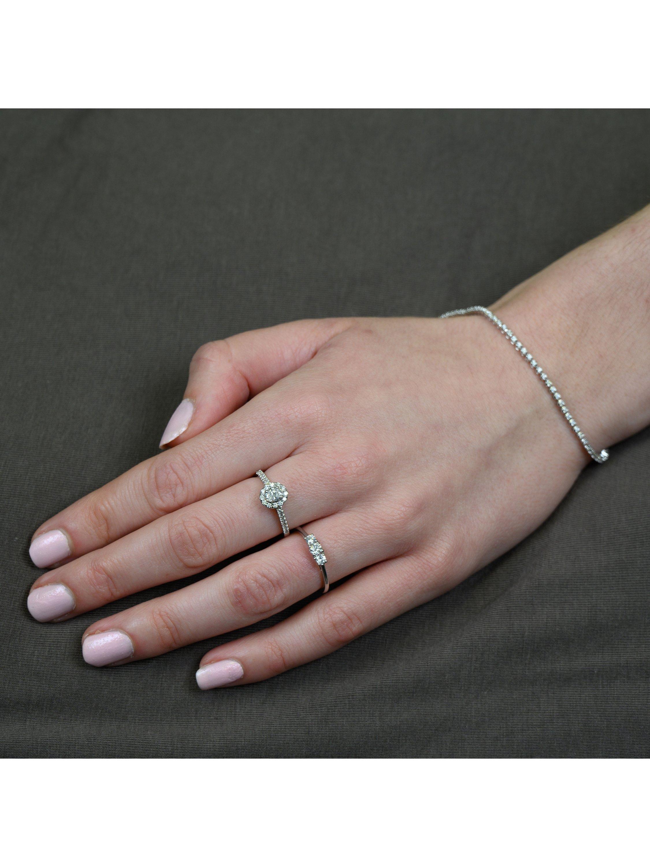 Product image 3 of 5, which shows E.W Adams 18ct White Gold Diamond Tennis Bracelet