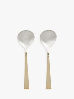 John Lewis Kainoosh Stainless Steel Serving Spoons, Set of 2, Gold, Gold