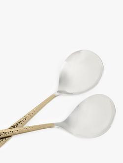 John Lewis Kainoosh Stainless Steel Serving Spoons, Set of 2, Gold - view 2, Gold
