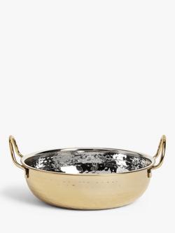 John Lewis Kainoosh Hammered Stainless Steel Balti Serving Dish, 20cm, Gold, Gold