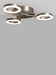John Lewis Boyd LED 3 Arm Semi Flush Ceiling Light, Brass