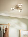 John Lewis Boyd LED 3 Arm Semi Flush Ceiling Light, Brass