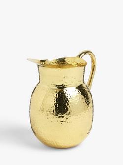 John Lewis Kainoosh Hammered Stainless Steel Jug, 2.5L, Gold, Gold