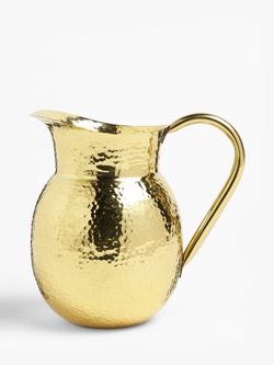 John Lewis Kainoosh Hammered Stainless Steel Jug, 2.5L, Gold - view 2, Gold