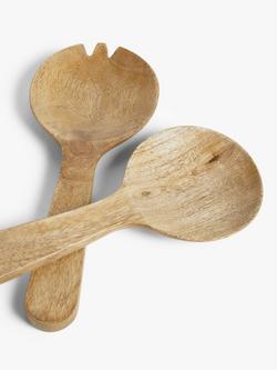 John Lewis Salad Servers, FSC-Certified (Mango Wood), Natural - view 2, Natural