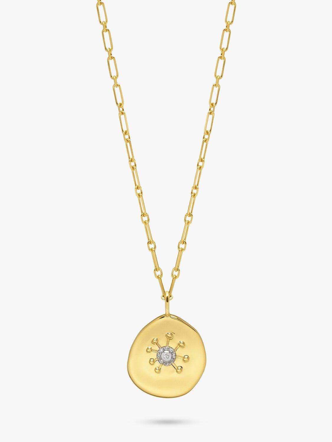 Lola Rose Curio Zircon Sun Coin Pendant Necklace, Gold