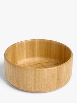 John Lewis Round Edge Large Bamboo Salad Bowl, 25cm, Natural, Brown