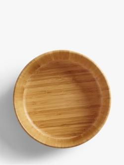 John Lewis Round Edge Large Bamboo Salad Bowl, 25cm, Natural - view 2, Brown