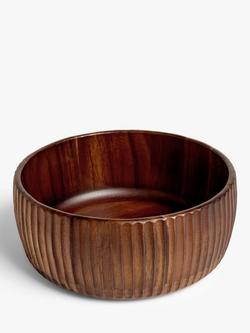 John Lewis Fusion Acacia Wood Salad Bowl, Natural, Natural