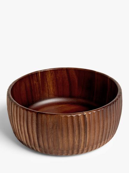 John Lewis Fusion Acacia Wood Salad Bowl, Natural, Natural