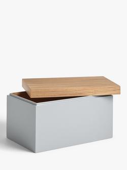 John Lewis Lacquered Storage Box, Medium - view 2, Grey
