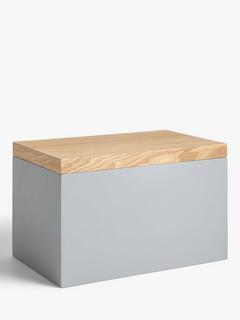John Lewis Lacquered Storage Box, Grey, Large