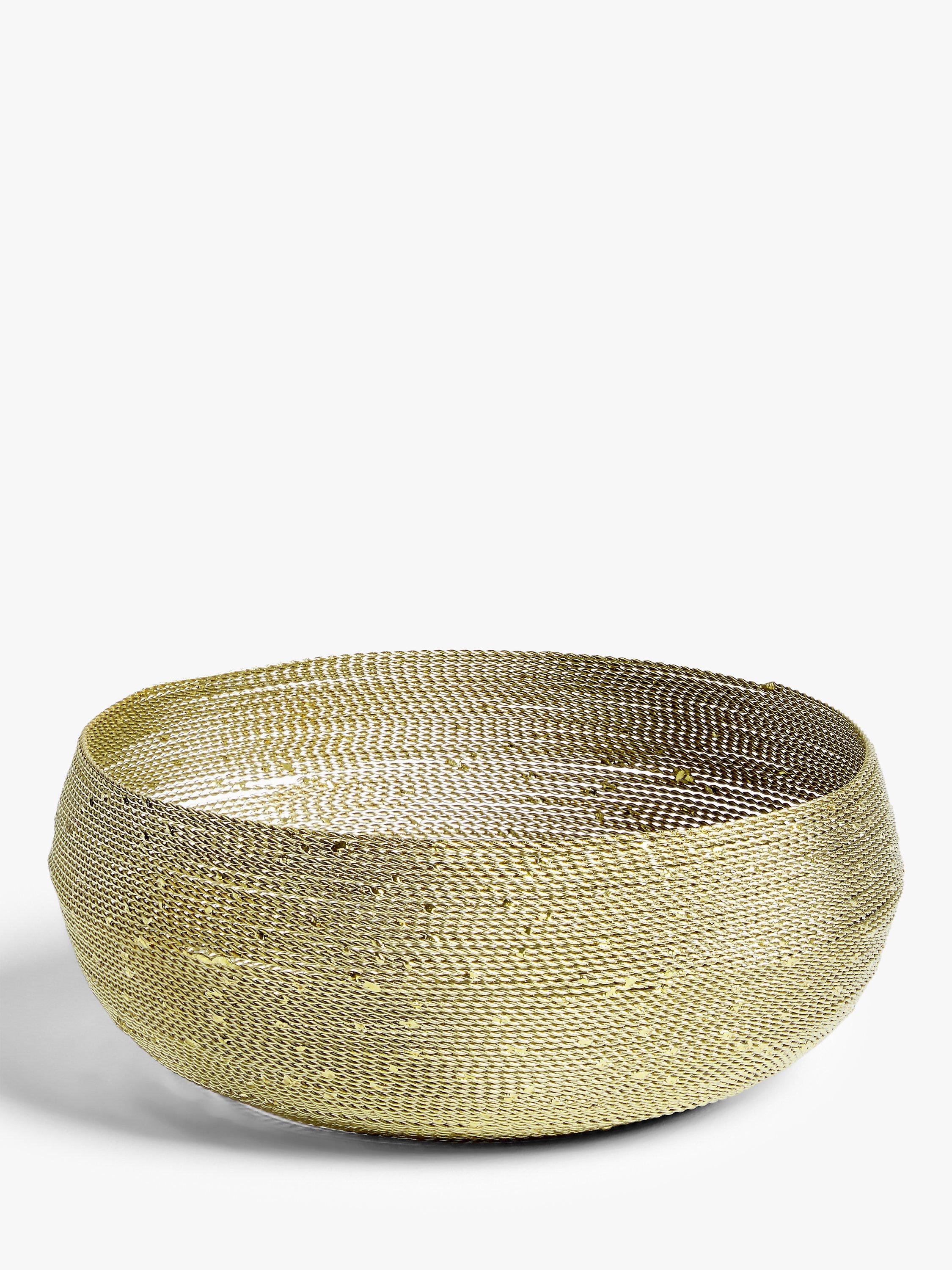 John Lewis & Partners Wire Round Bread Basket, 22.9cm, Gold