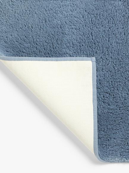 John Lewis Non Slip Cotton Bath Mat - view 2, Pacific Blue