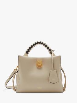Mulberry Small Iris Heavy Grain & Silky Calf's Leather Shoulder Bag, Chalk