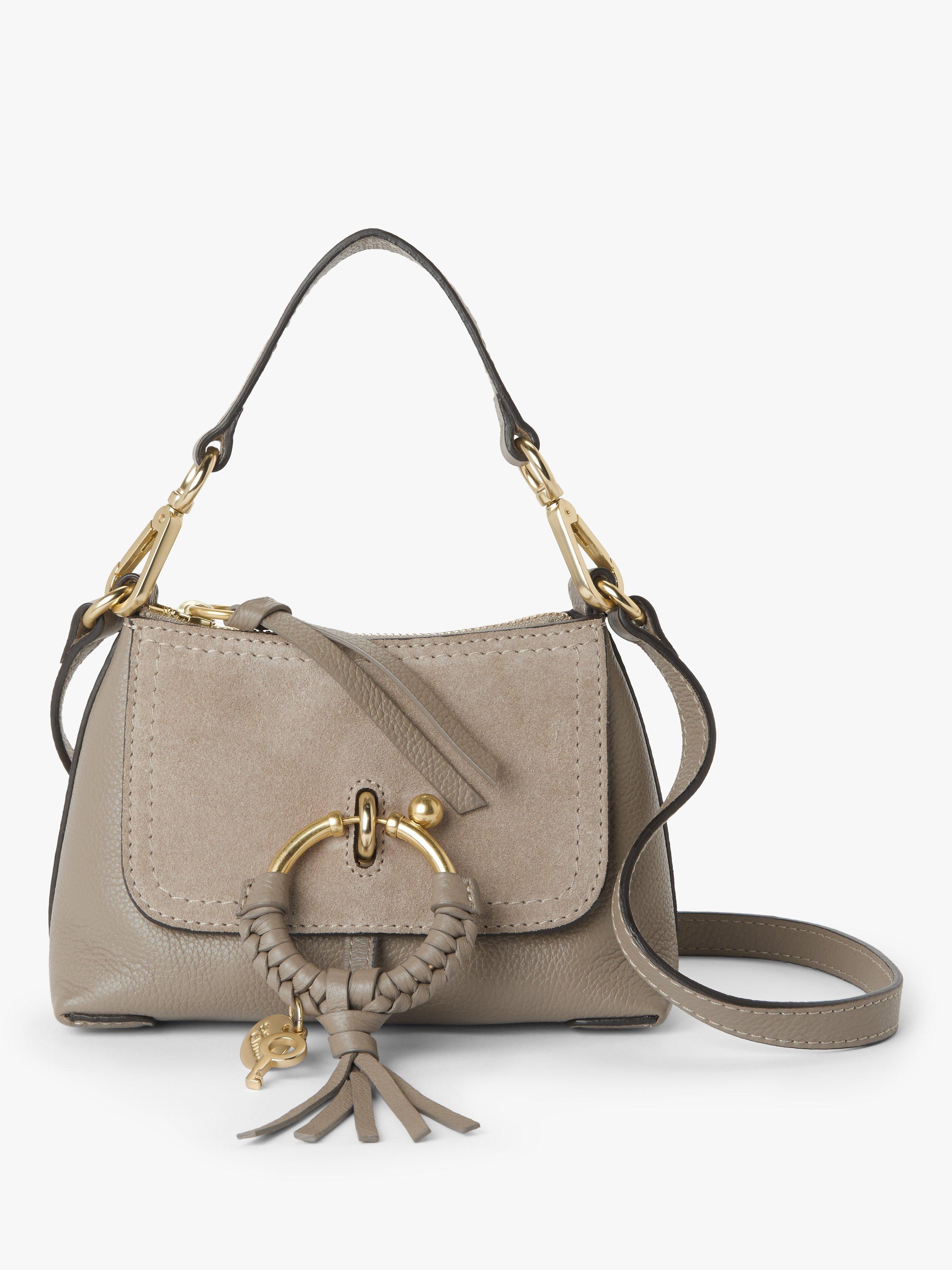 See By Chloe Joan Leather Suede Mini Satchel Bag Motty Grey