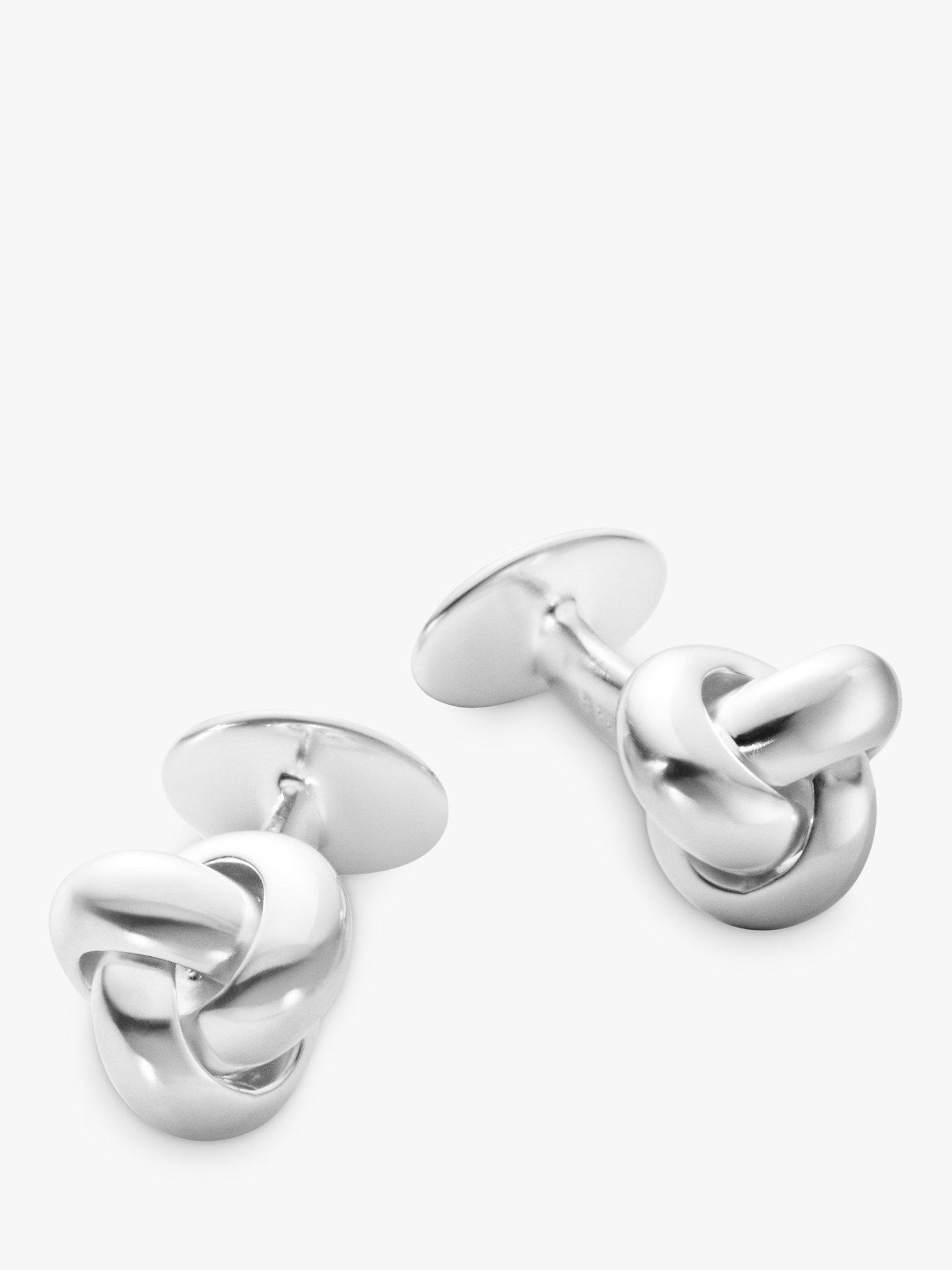 Product image 1 of 2, which shows Georg Jensen Sterling Silver Knot Cufflinks, Silver