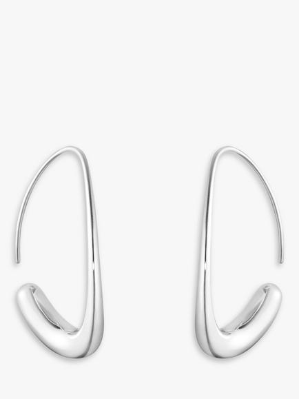 Georg Jensen Offspring Open Hoop Earrings, Silver, Silver