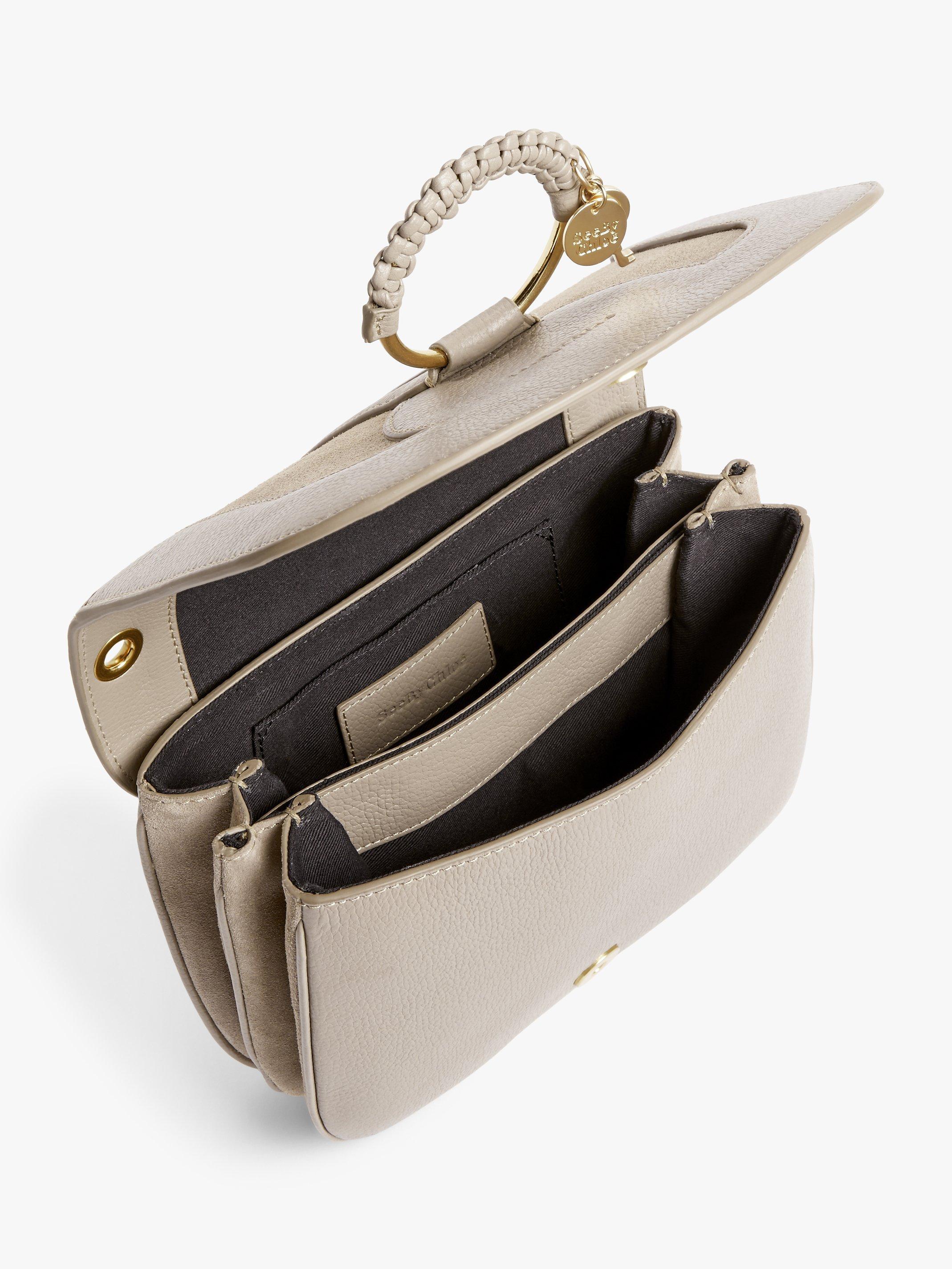 See By Chloe Small Hana Suede Leather Satchel Bag Motty Grey