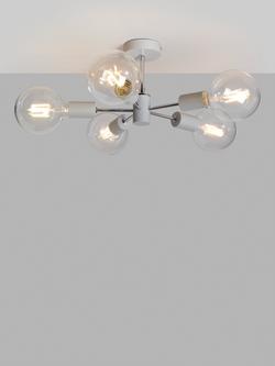 John Lewis Spoke Semi Flush Ceiling Light, Grey/Chrome
