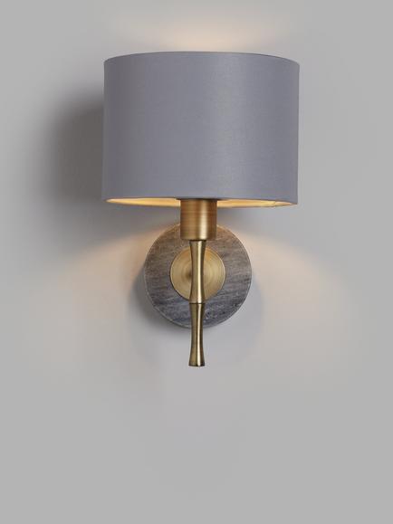 John Lewis Bamboo Wall Light, Grey/Brass, Grey/Brass
