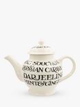 Emma Bridgewater Black Toast Earthenware Teapot, 1.5L, Black/White