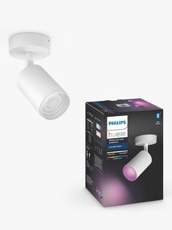 Philips Hue White & Colour Ambiance Fugato LED Smart Single Spotlight, White, White