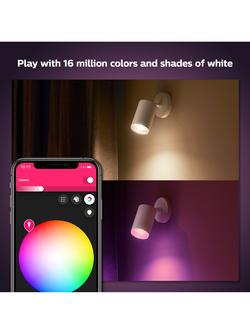 Philips Hue White & Colour Ambiance Fugato LED Smart Single Spotlight, White - view 2, White