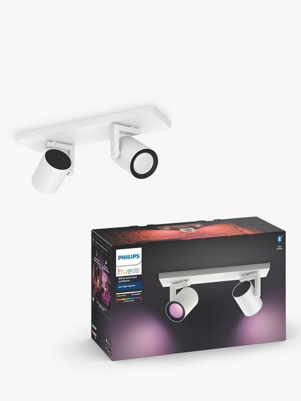 Philips Hue White and Colour Ambiance Fugato LED Smart Double Spotlight, White, White