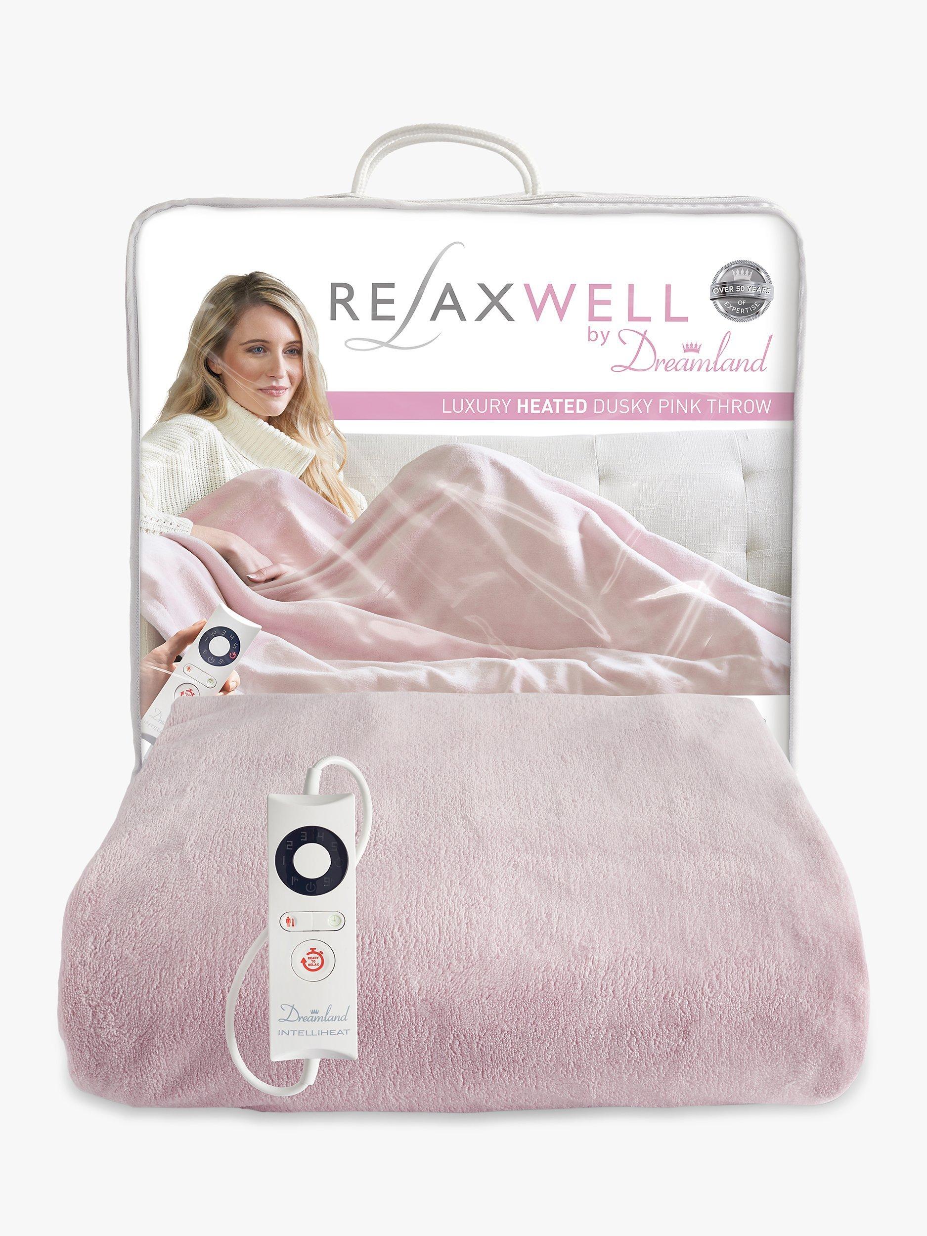 Dreamland Relaxwell Dusky Pink Electric Heated Throw