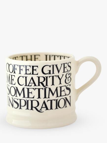 Emma Bridgewater Black Toast Small Mug, 175ml, Black/White, Black/White