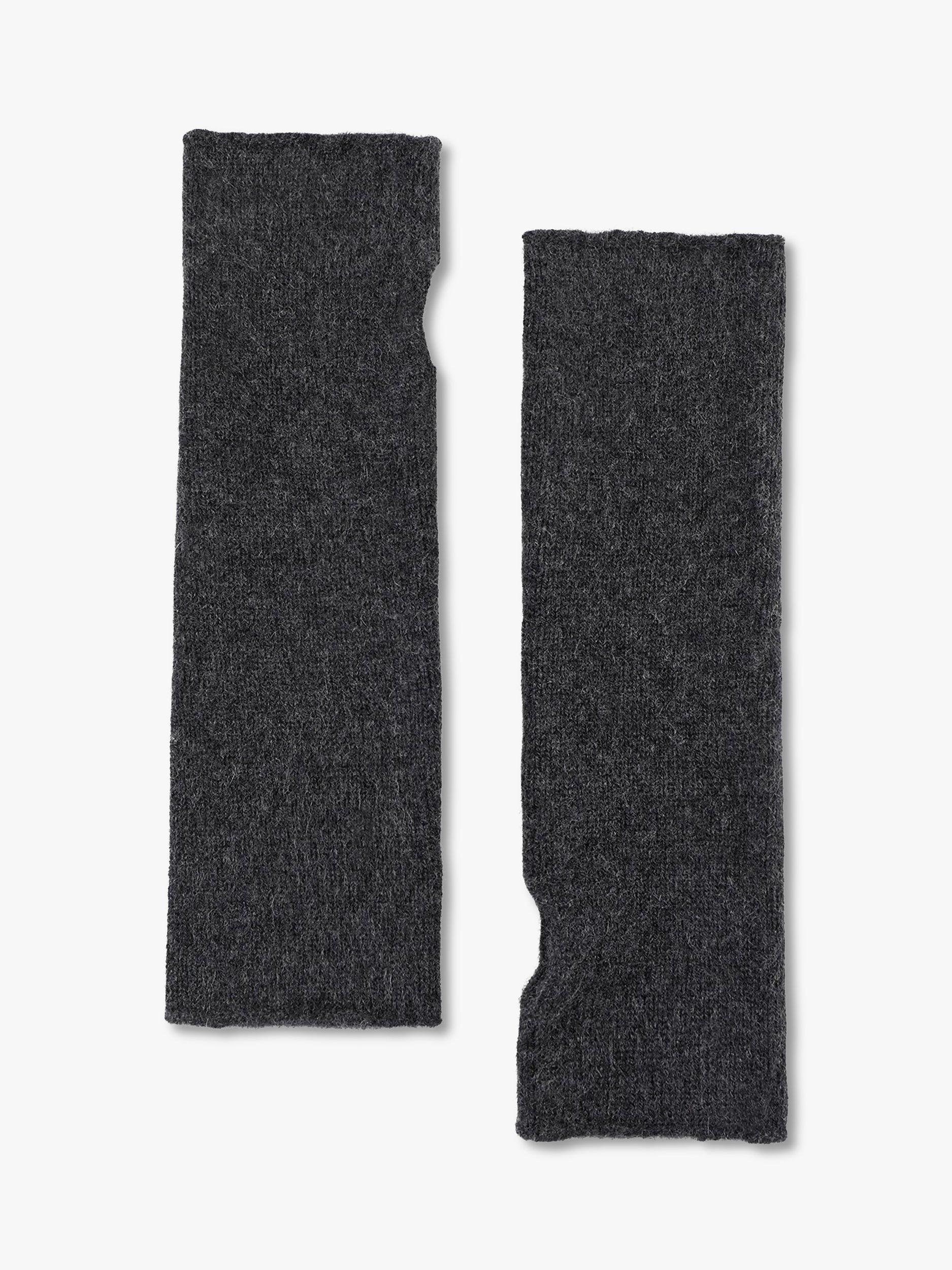 HUSH Cashmere Fingerless Gloves, Charcoal