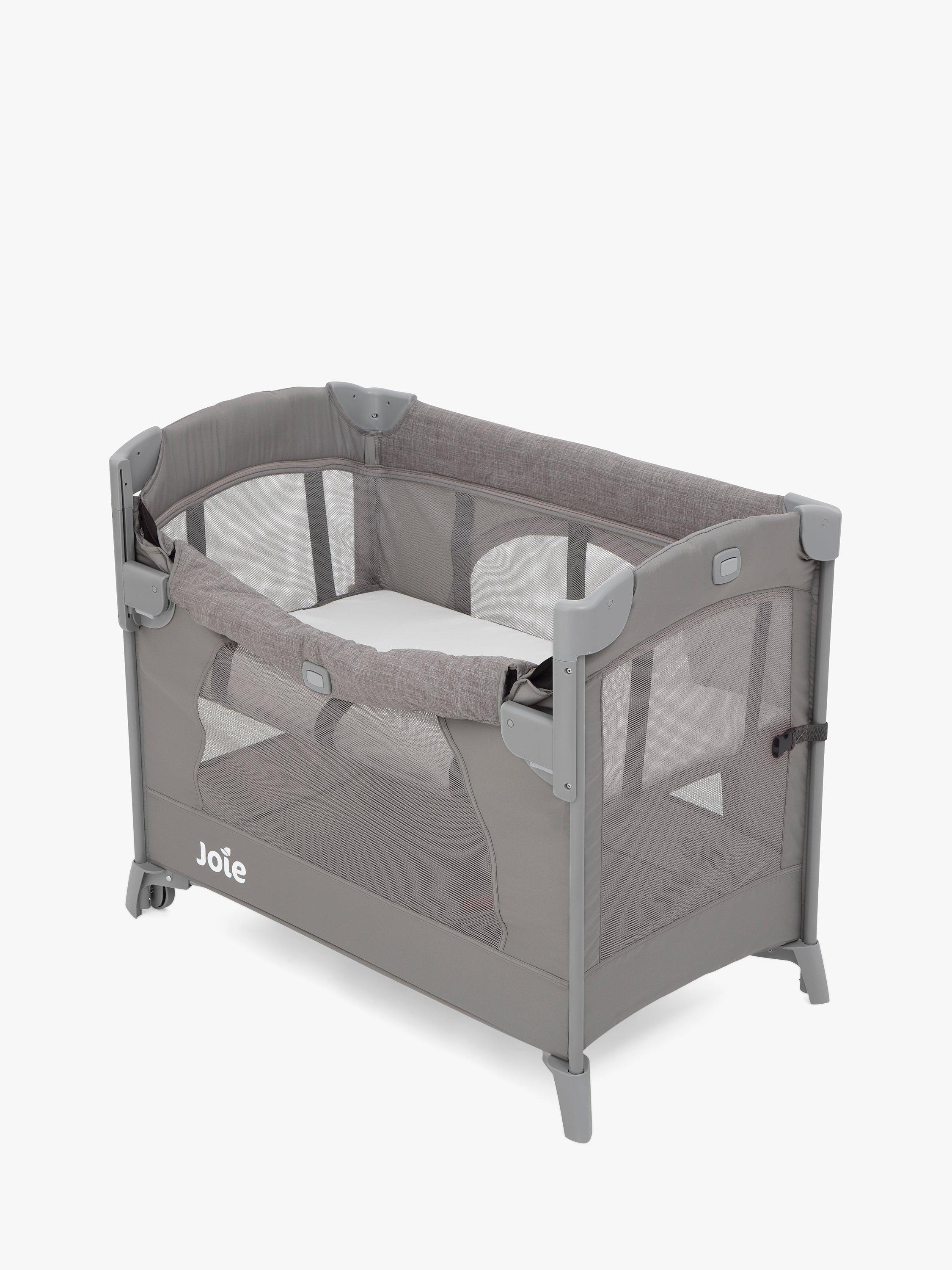 Joie Baby Kubbie Sleep Bedside Travel Cot, Foggy Grey
