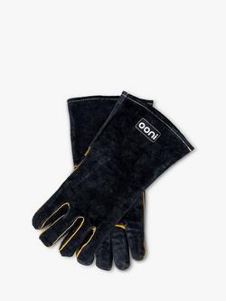 Ooni Heat-Resistant Leather Pizza Oven & BBQ Gloves, Black, Black